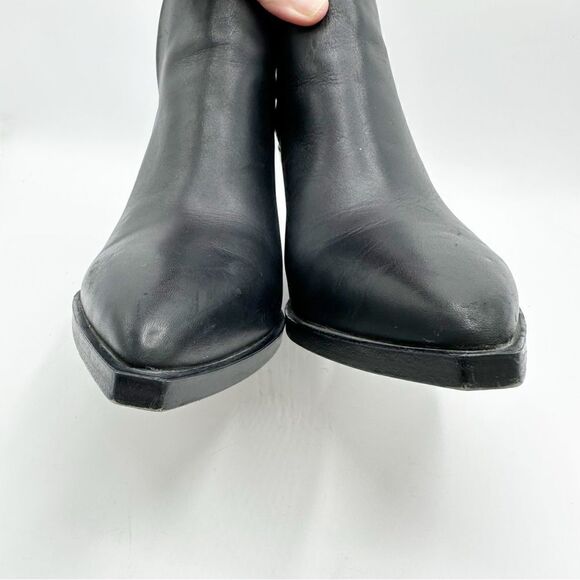 Vince Camuto Womens Gigietta Ankle Boots Booties Black Leather Cutout Zip 9.5 M - Picture 4 of 14